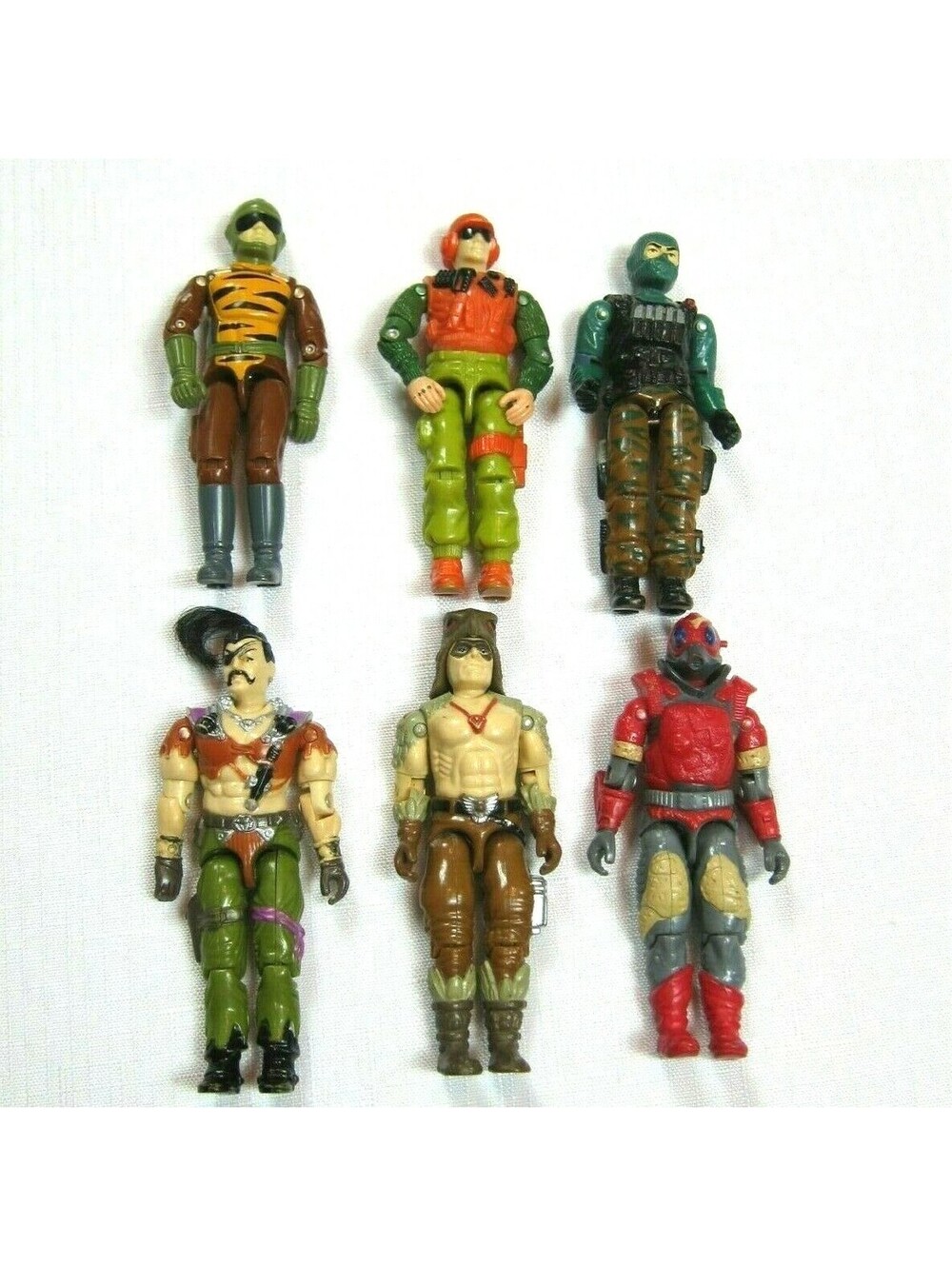 Lot 6 Vintage GI Joes: Tripwire Skidmark Beach Head Zanzibar Raptor Royal Guard